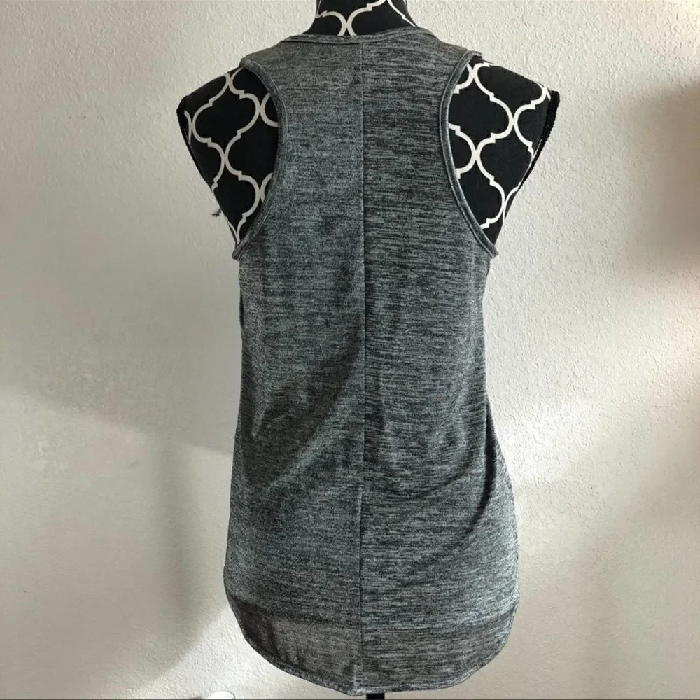 Rag & Bone Racerback Tank Gray Shiny Sheer S